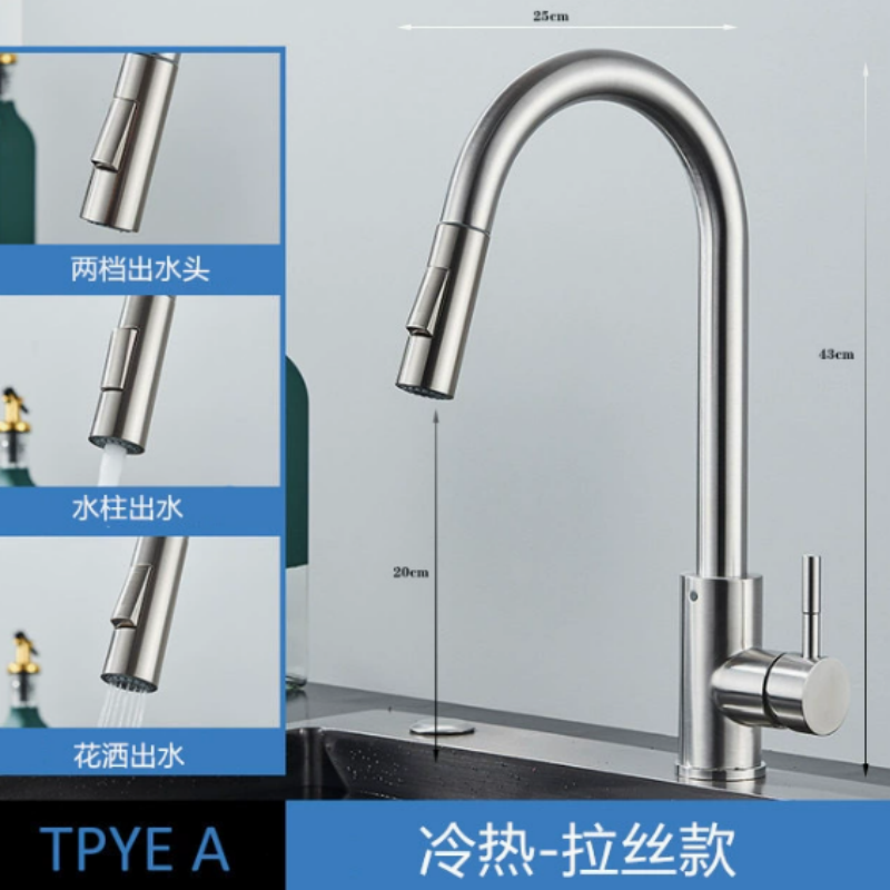 Commercial Kitchen Mixer Tap - Modern Matte Black Kitchen Faucet Single