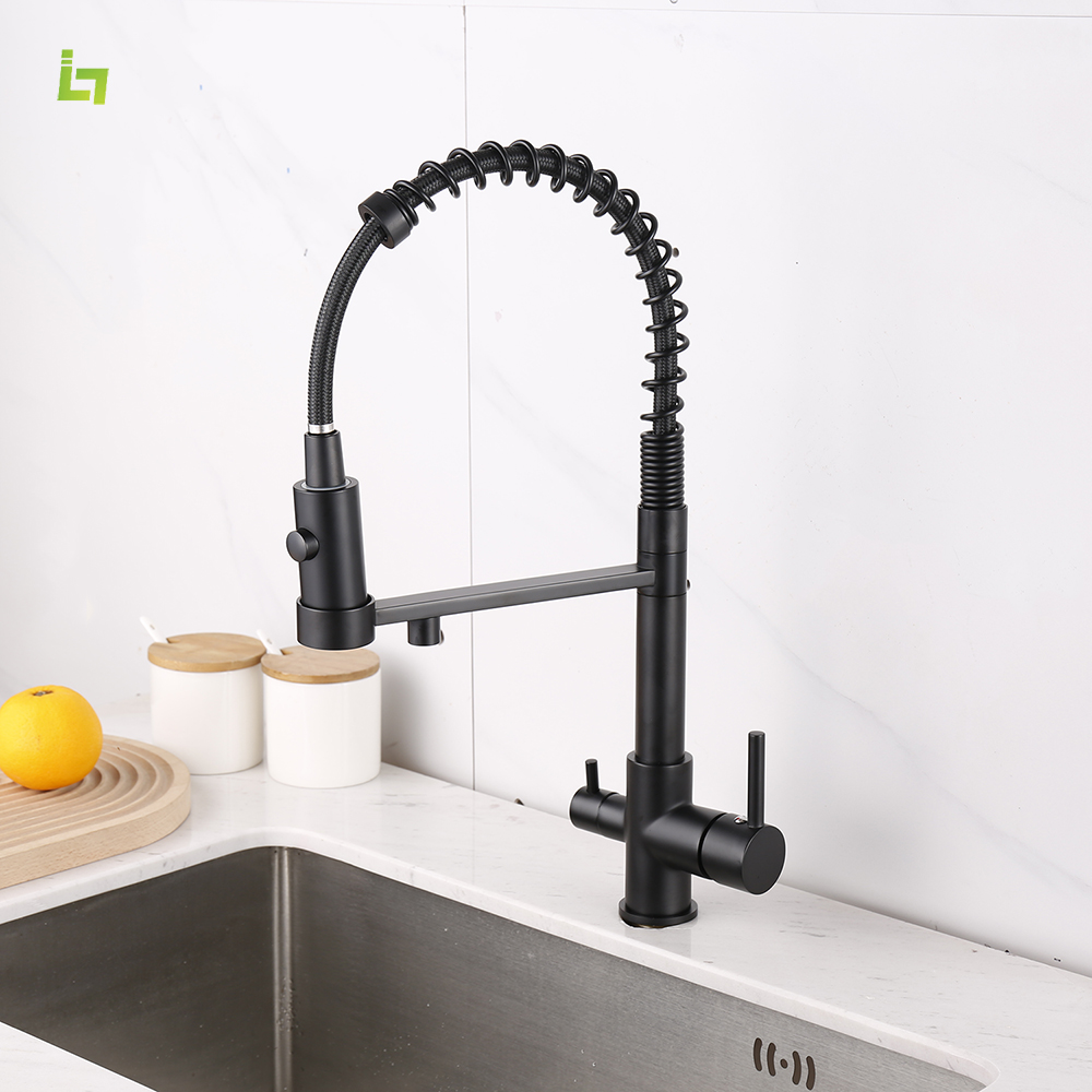 Commercial Kitchen Mixer Tap - Water Purification Kitchen Faucet Black Hot