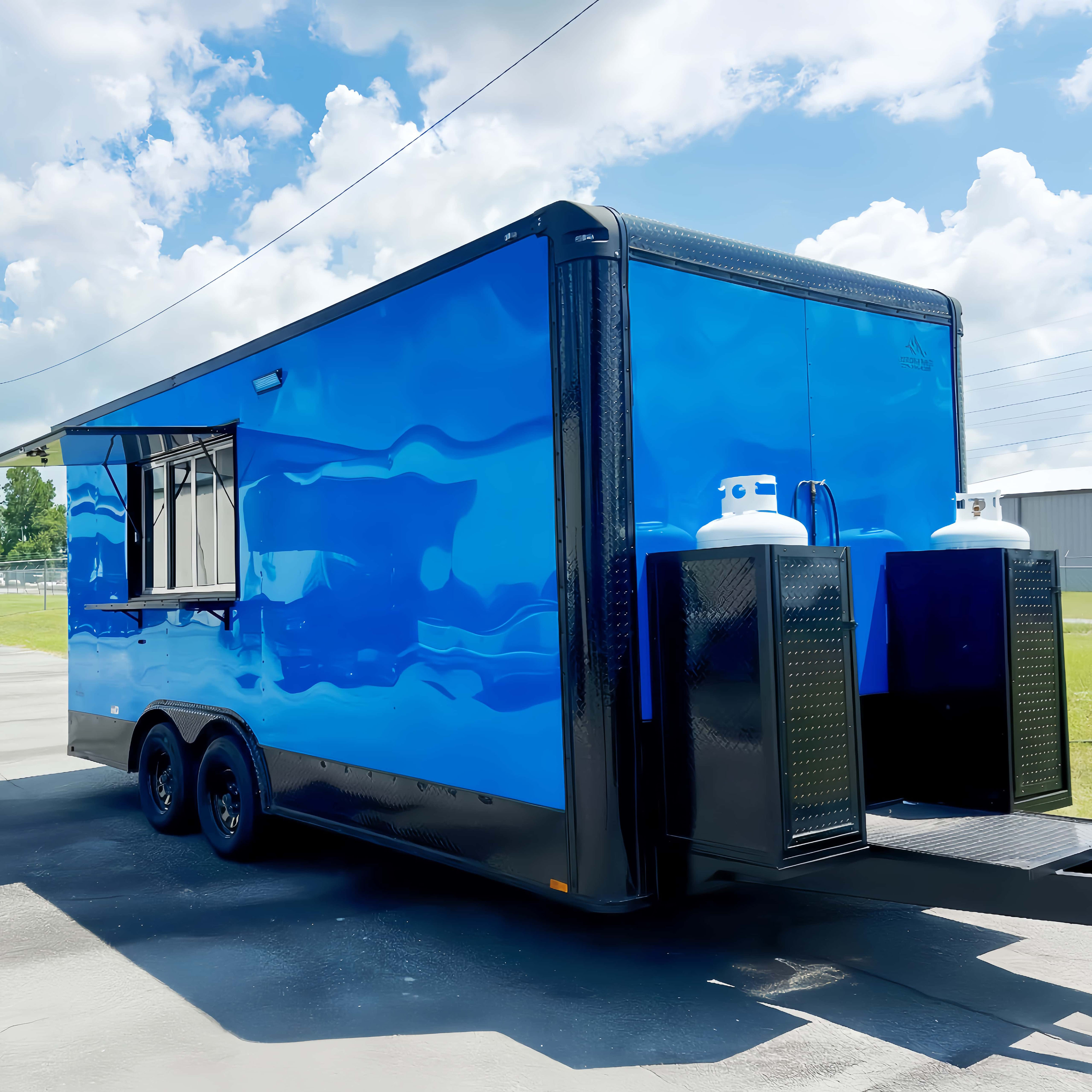 Commercial Kitchen Trailer - Outdoor Food Truck Trailer with Full