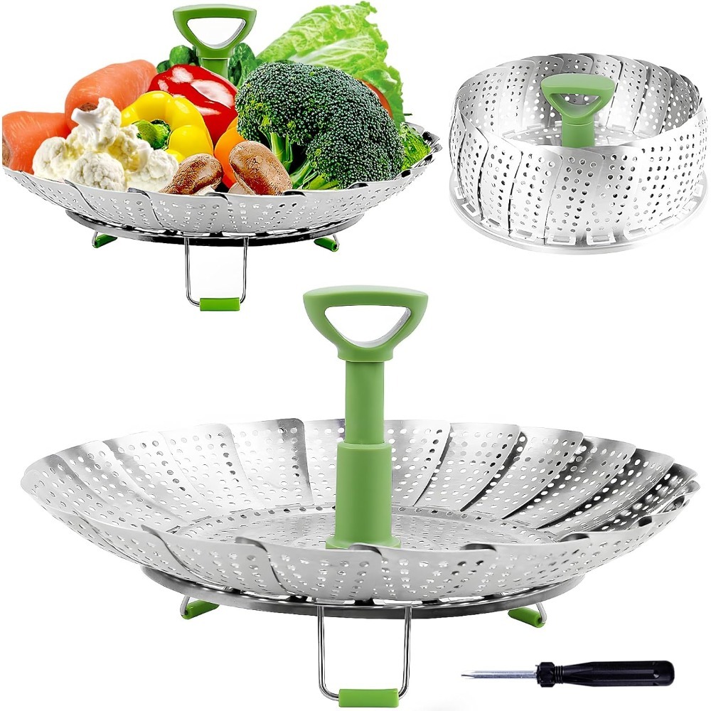 Commercial Kitchen Steamer - Food Steamer Basket Stainless Steel Expandable
