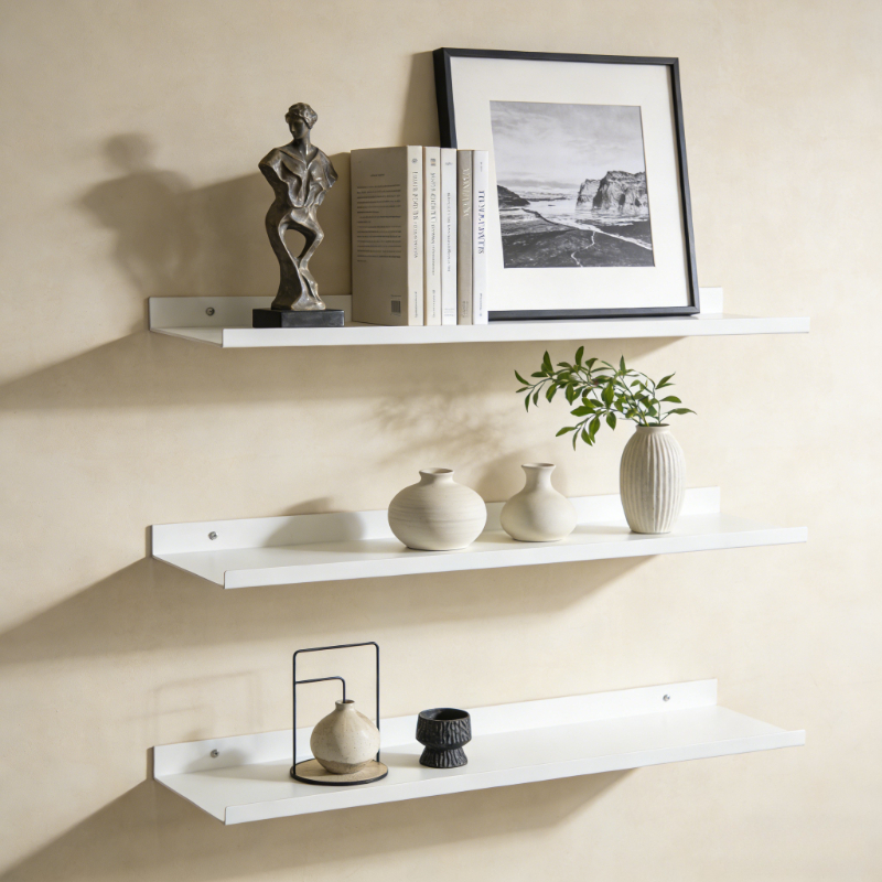 Commercial Kitchen Organiser - Metal Floating Shelves Wall Mounted Storage