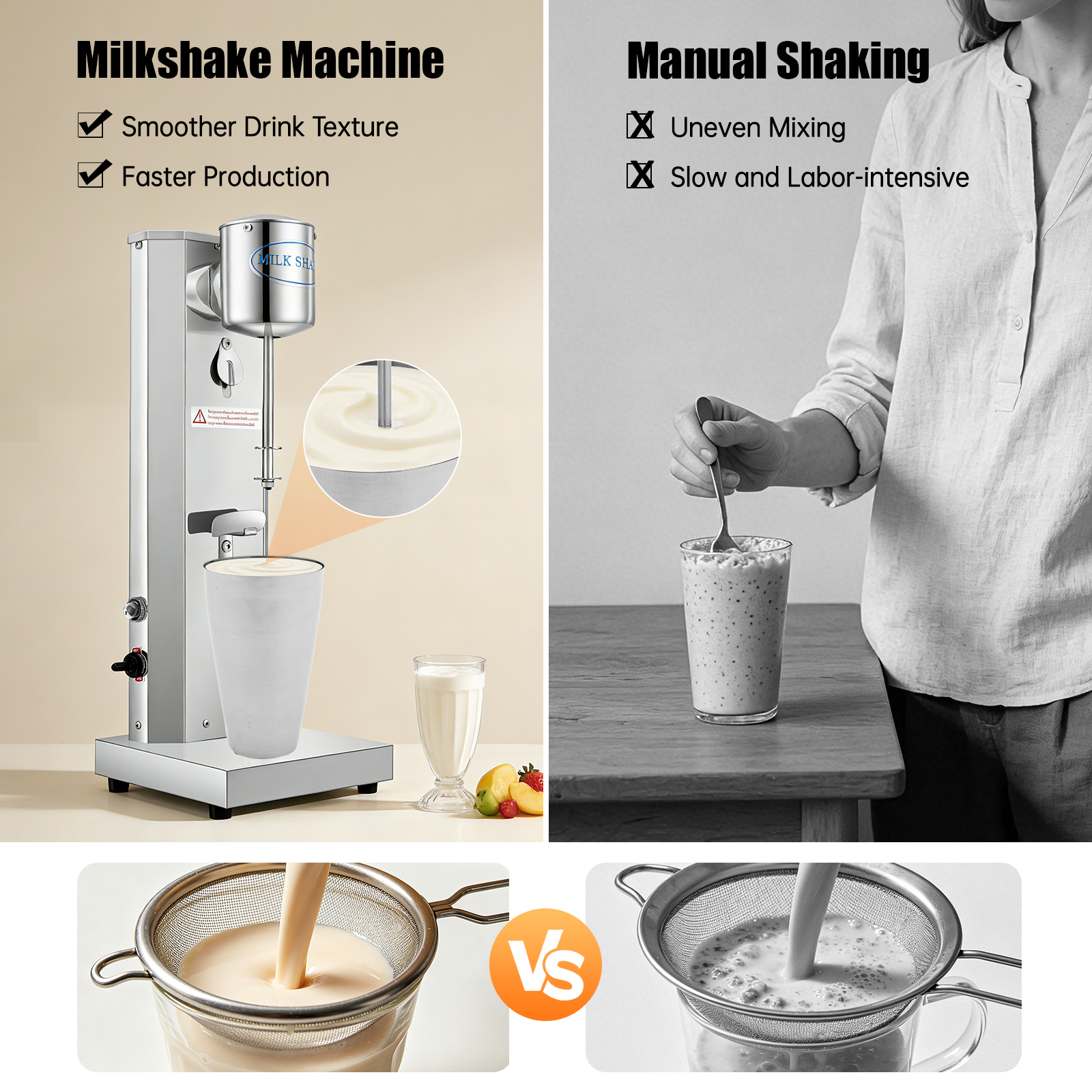 Silver Single Head Milkshake M – Bar Blender Mixing recenzja i cena