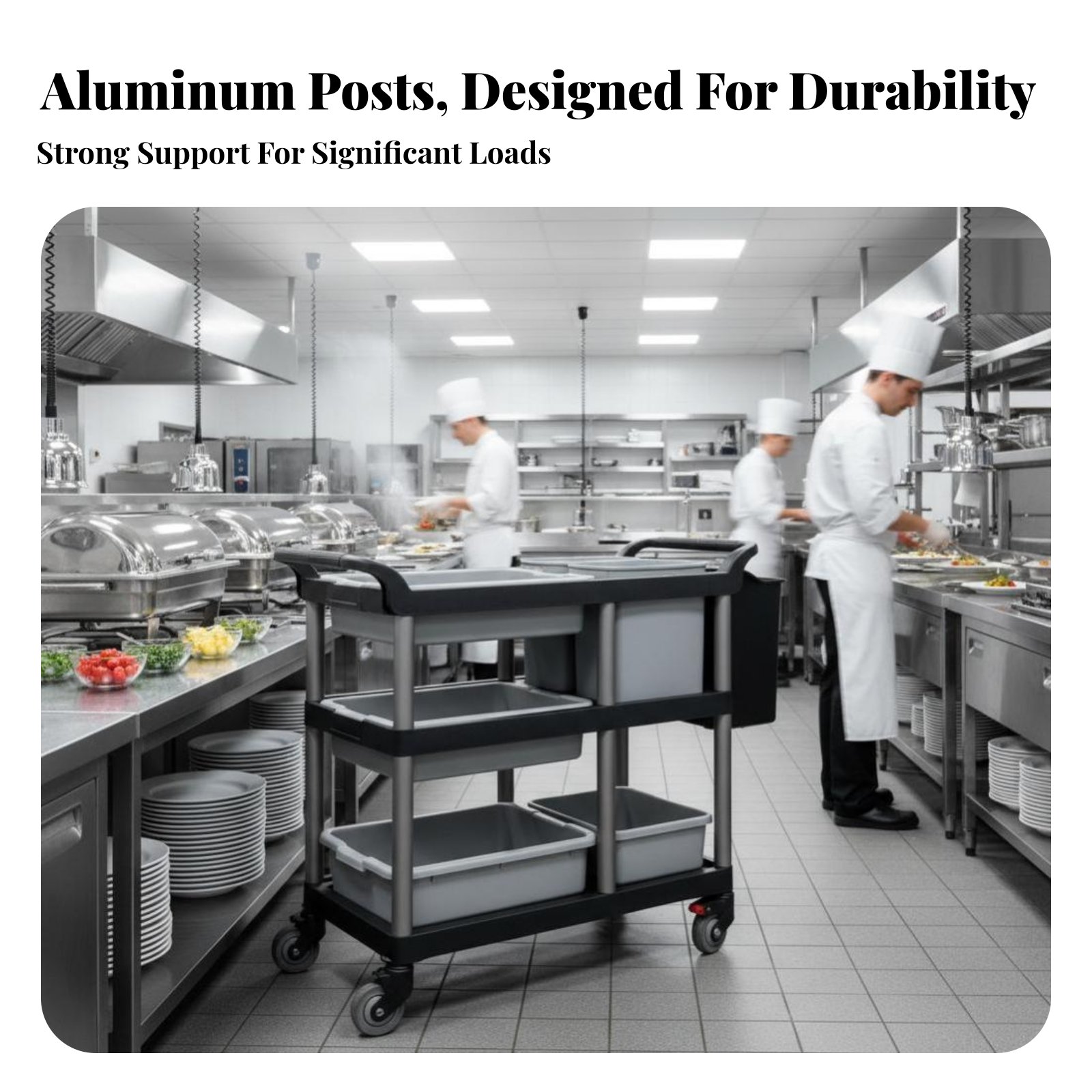 3-Tier Food Trolley Quiet Cast – Commercial Kitchen Utensils recenzja i cena