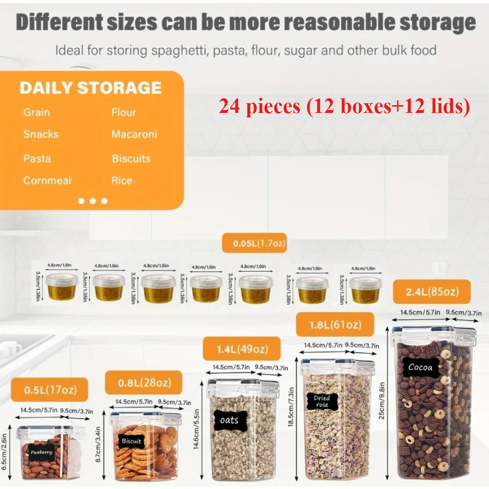 24Pcs Food Storage Containers  – Commercial Kitchen Organiser recenzja i cena