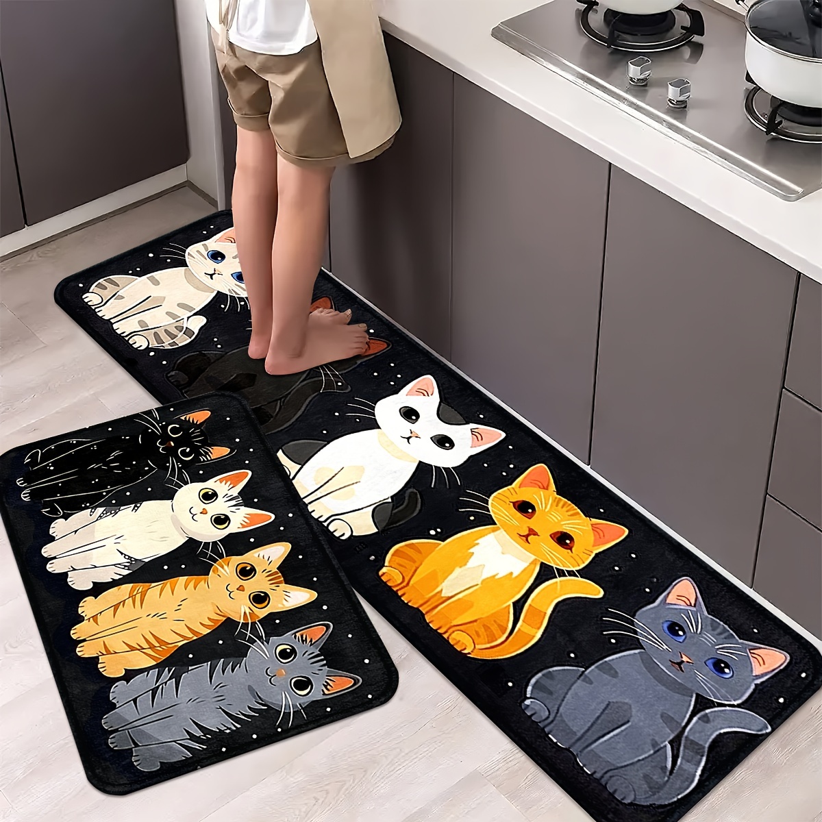 VIKAMA 1pc Cute Kitten Patter  – Kitchen Flooring Commercial recenzja i cena