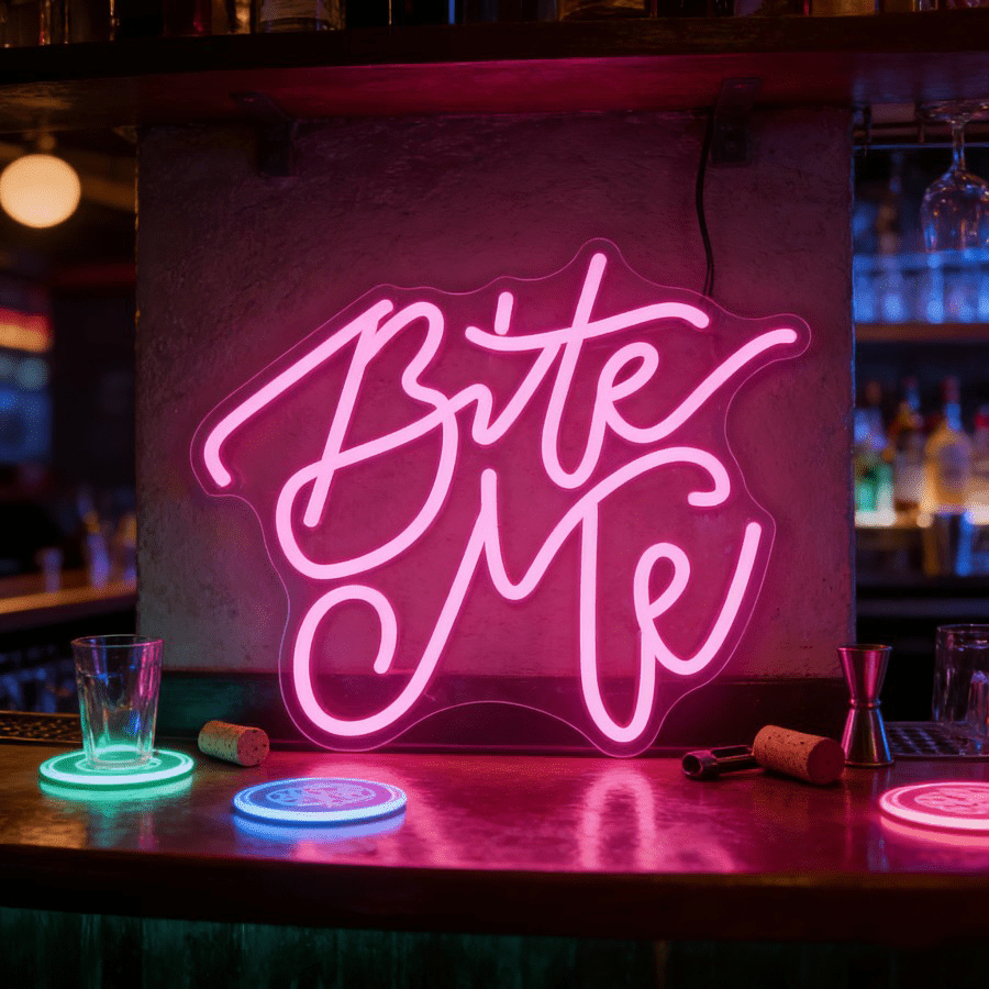 Bite Me Pink LED Neon Sign USB – Commercial Kitchen Ideas recenzja i cena