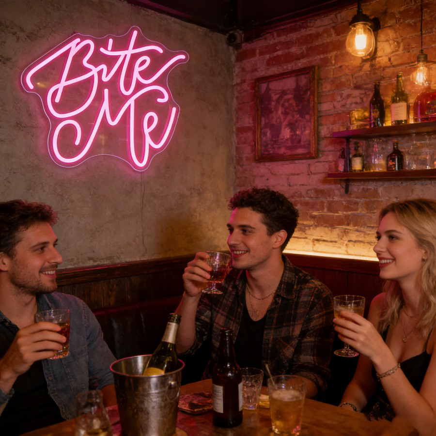 Bite Me Pink LED Neon Sign USB – Commercial Kitchen Ideas recenzja i cena