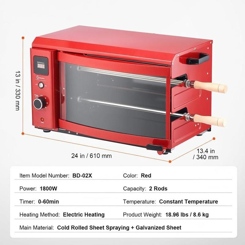 Automatic Meat Roaster 21.2x19 – Commercial Kitchen Broiler recenzja i cena