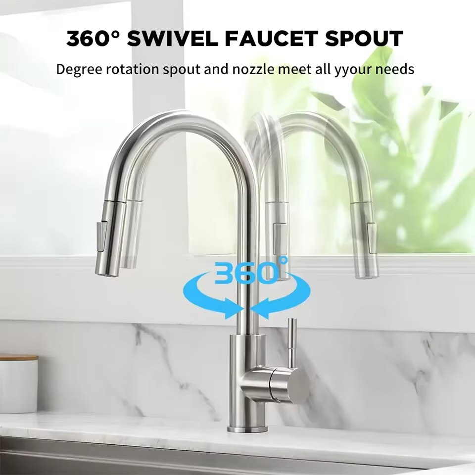 Black silver kitchen faucet, d – Commercial Kitchen Mixer Tap recenzja i cena
