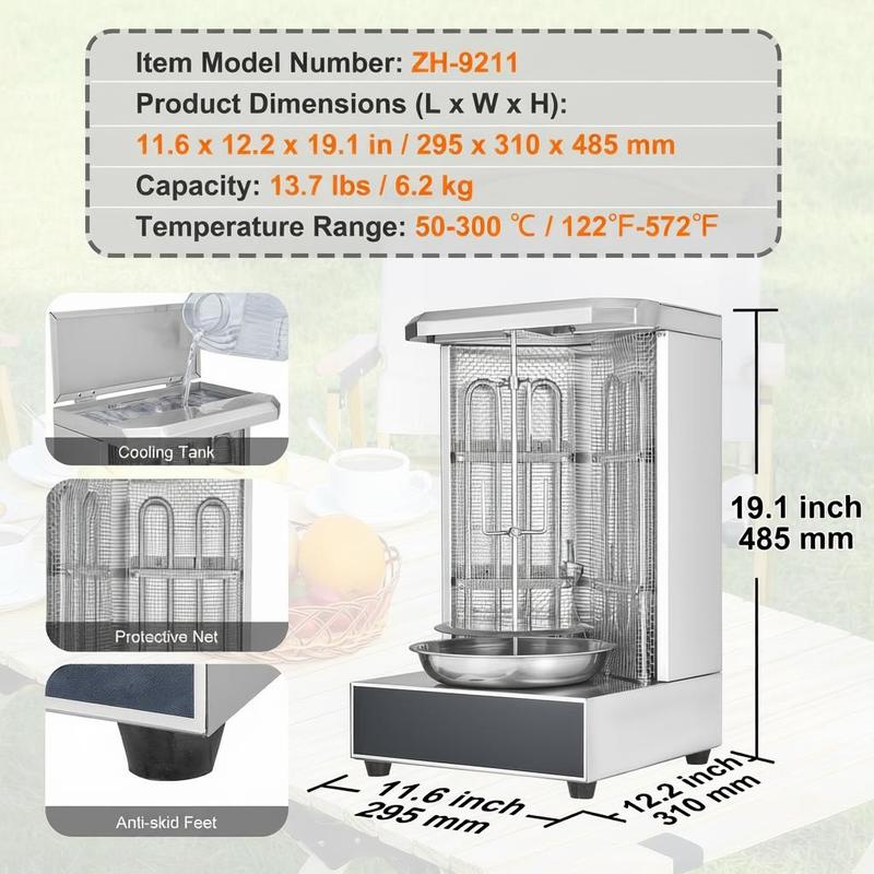 Vertical Broiler Gyro Rotisser – Commercial Kitchen Broiler recenzja i cena