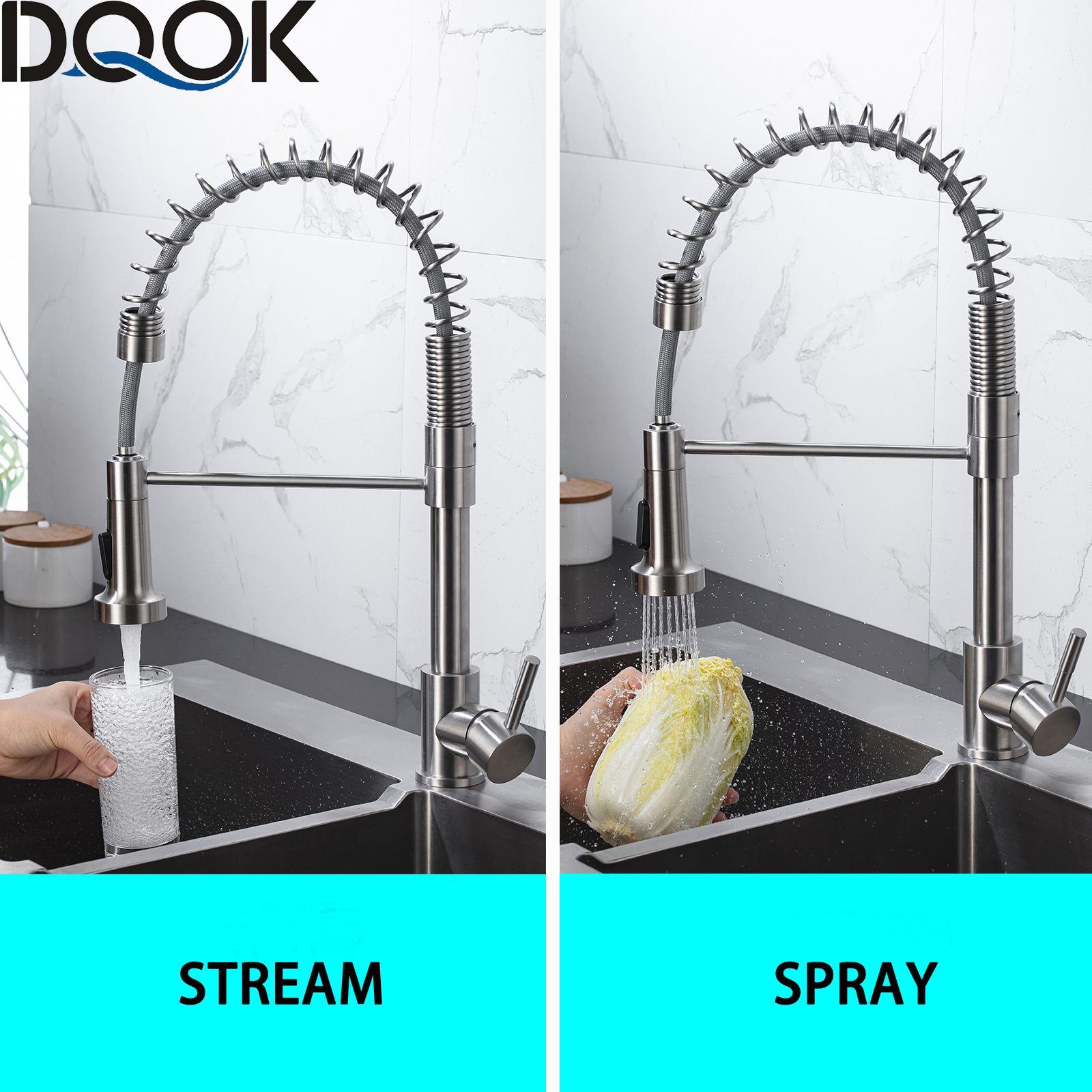DQOK Matte Black Kitchen Fauce – Commercial Kitchen Mixer Tap recenzja i cena
