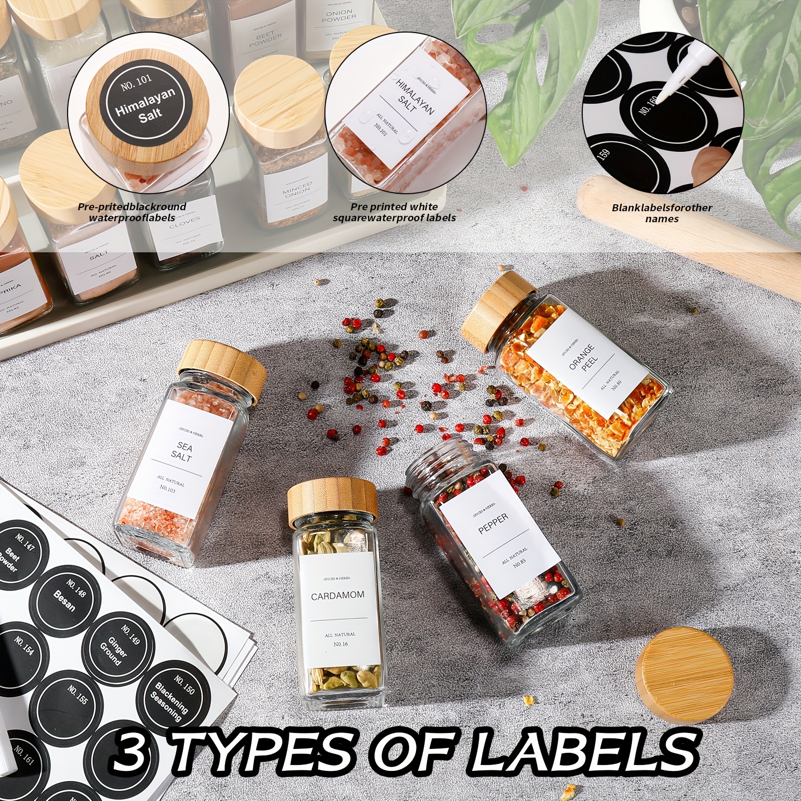15/24/36pcs Spice Jars with La – Commercial Kitchen Ideas recenzja i cena
