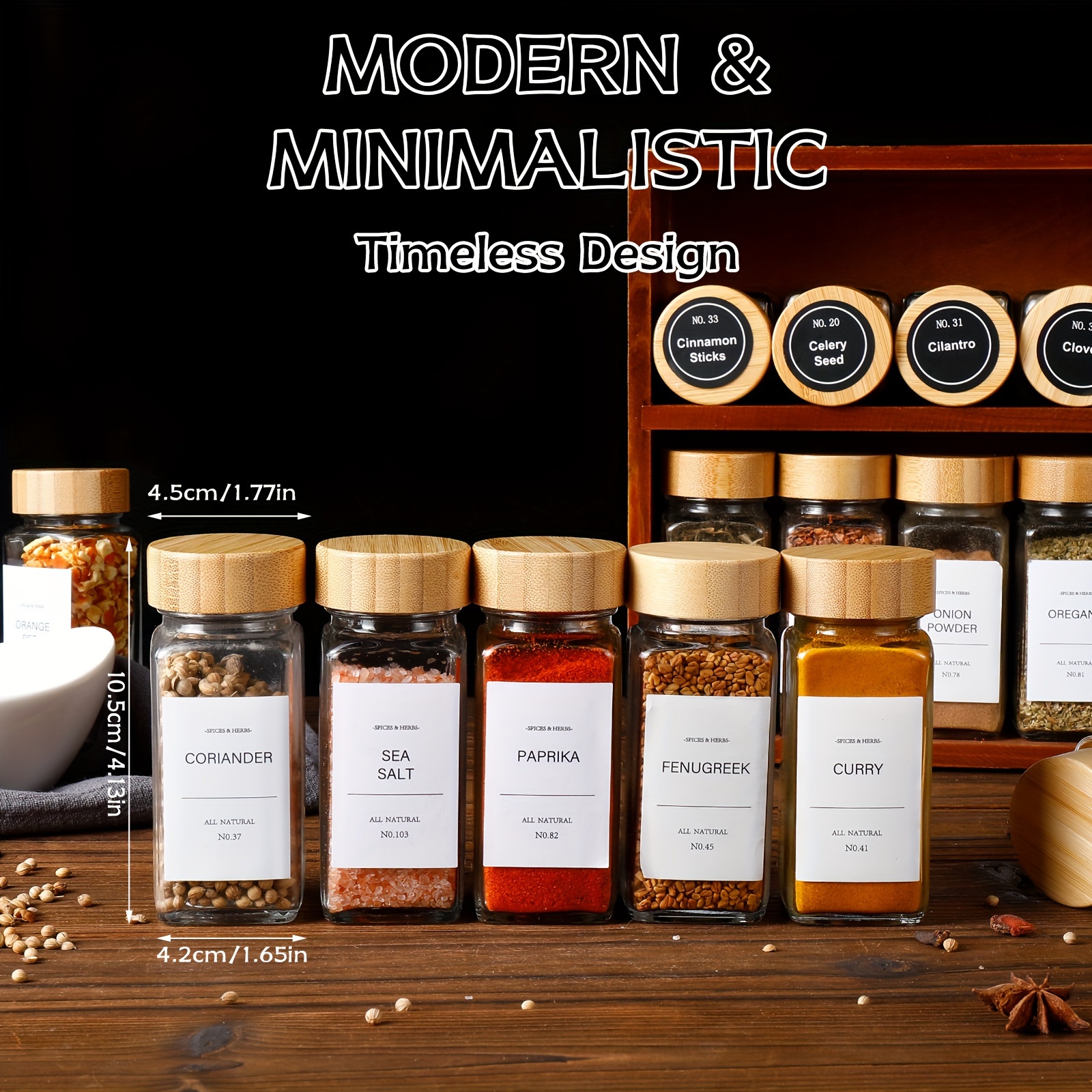 15/24/36pcs Spice Jars with La – Commercial Kitchen Ideas recenzja i cena