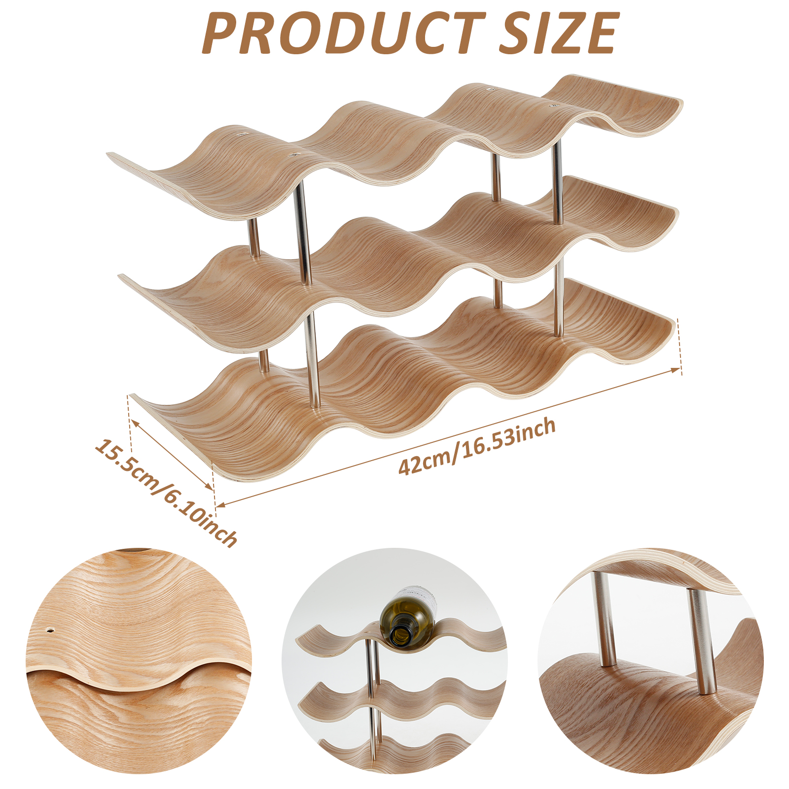 2/3-Tier Wooden Wine Rack Wavy – Commercial Kitchen Organiser recenzja i cena