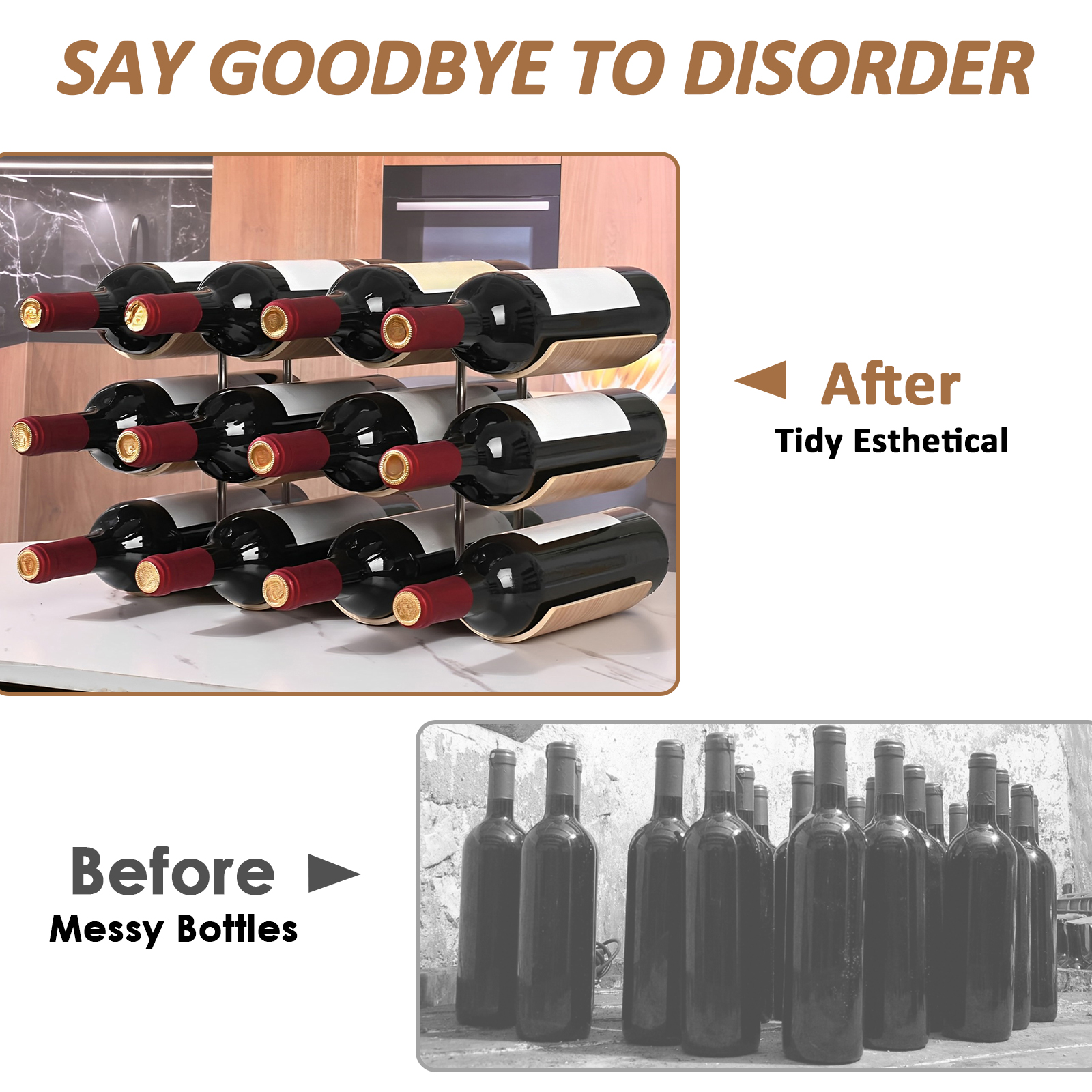 2/3-Tier Wooden Wine Rack Wavy – Commercial Kitchen Organiser recenzja i cena