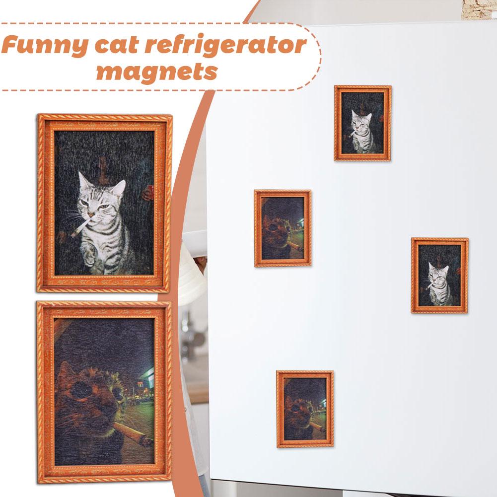 Quirky Smoking Cat Wooden Fram – Commercial Kitchen Fridge recenzja i cena