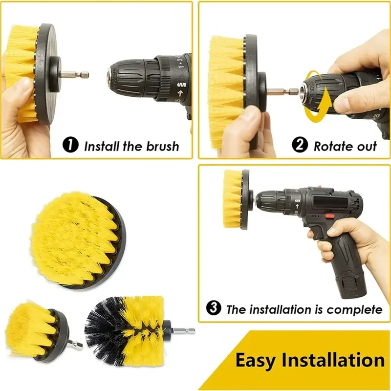 3 pcs/set drill brush set powe – Commercial Kitchen Tiles recenzja i cena
