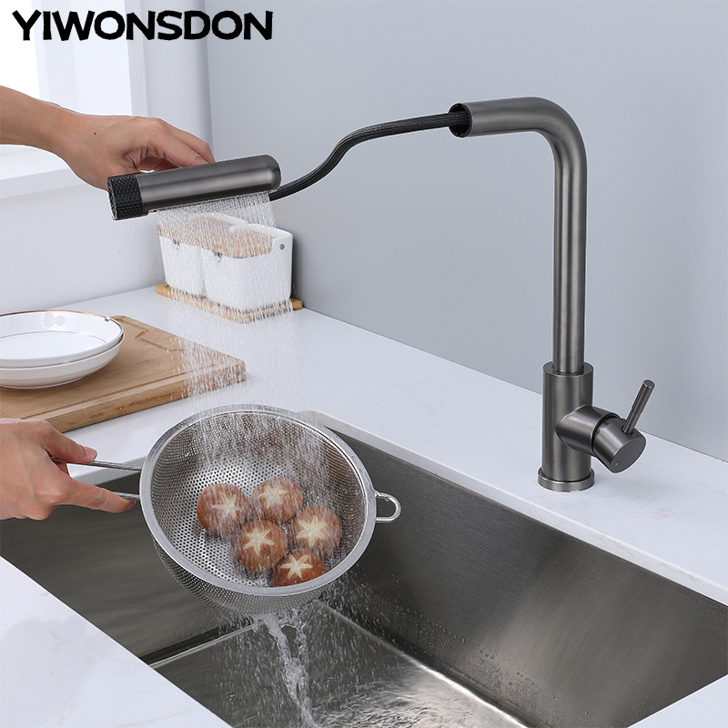 6 Mode Gray Kitchen Faucets Pu – Commercial Kitchen Mixer Tap recenzja i cena