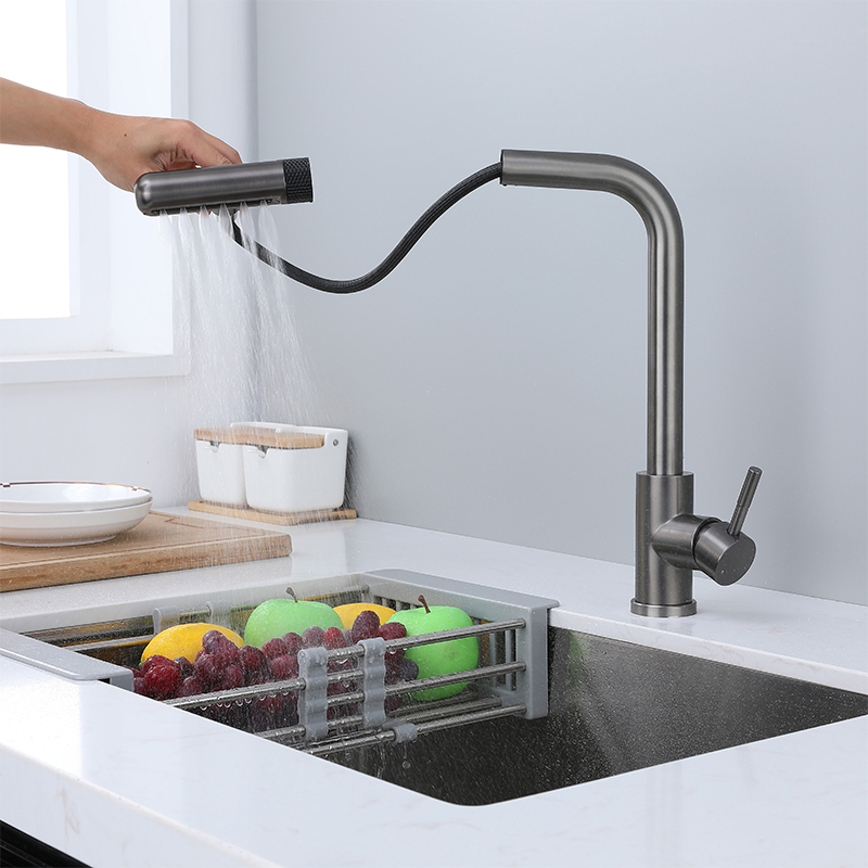 6 Mode Gray Kitchen Faucets Pu – Commercial Kitchen Mixer Tap recenzja i cena