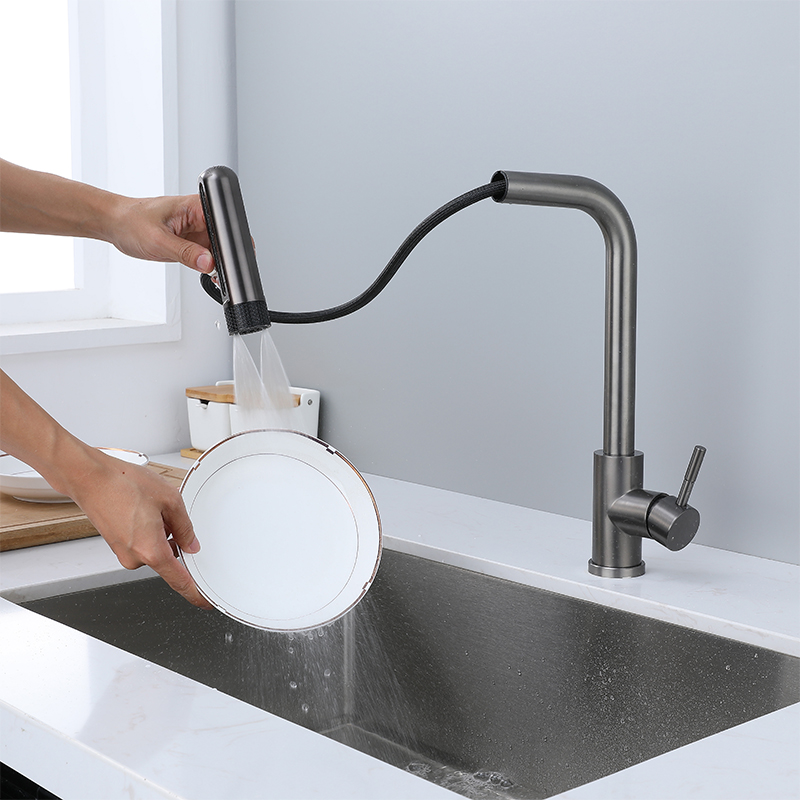 6 Mode Gray Kitchen Faucets Pu – Commercial Kitchen Mixer Tap recenzja i cena