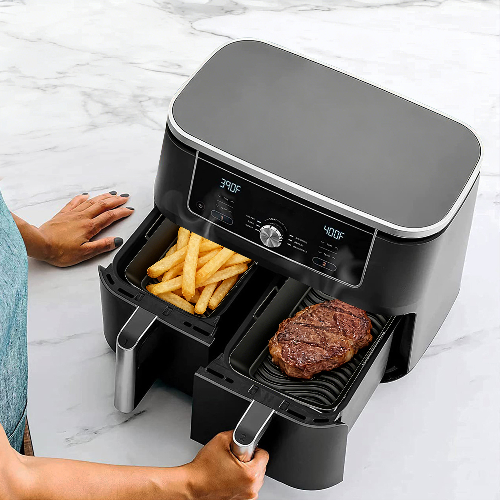 2Pcs Air Fryer Silicone Liners – Commercial Kitchen Cooking recenzja i cena