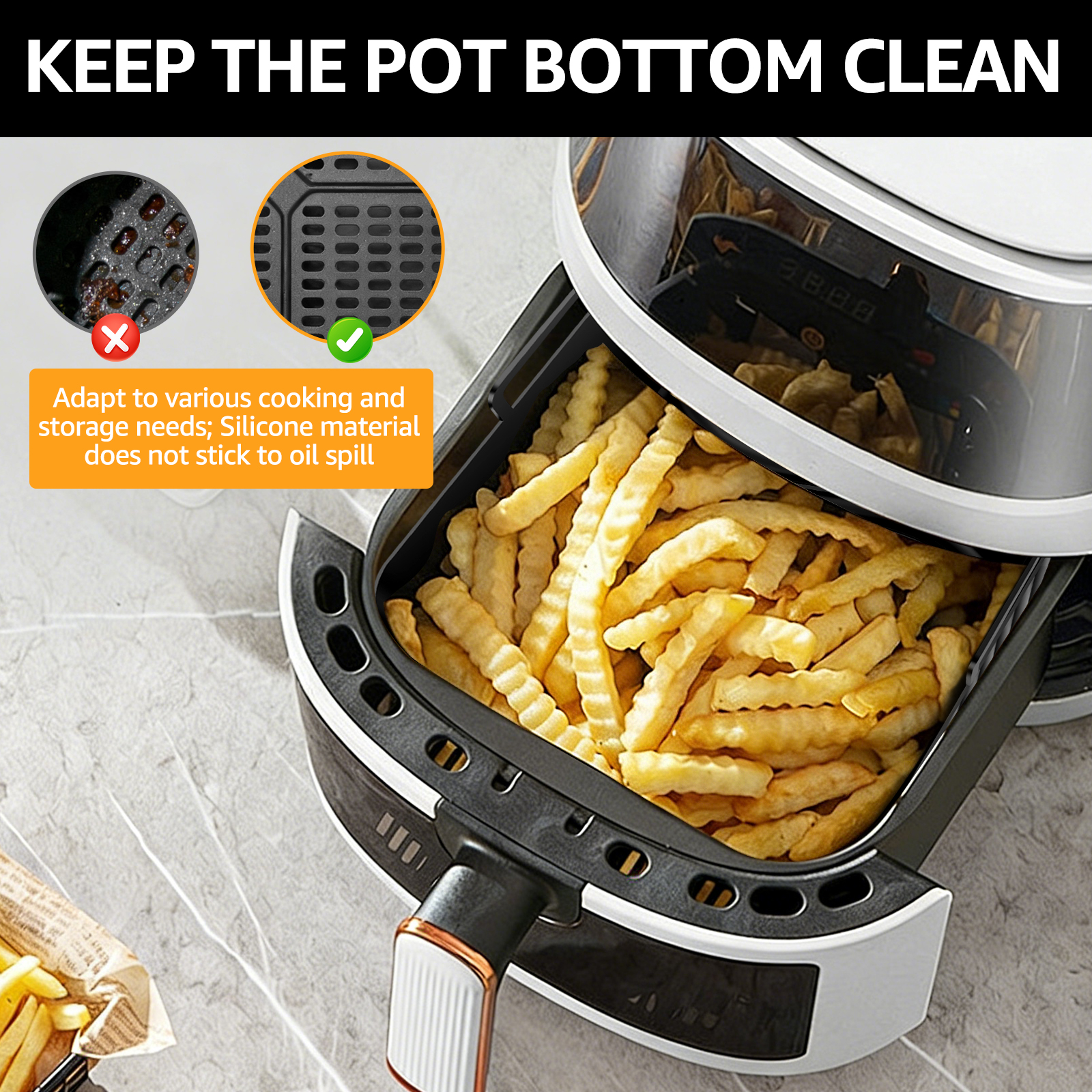2Pcs Air Fryer Silicone Liners – Commercial Kitchen Cooking recenzja i cena