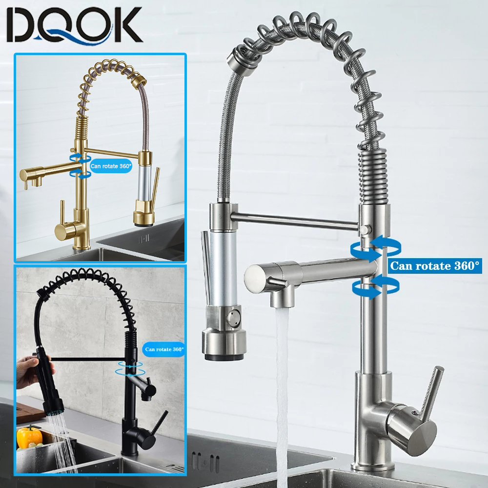 DQOK Black Brushed Spring Pull – Commercial Kitchen Mixer Tap recenzja i cena