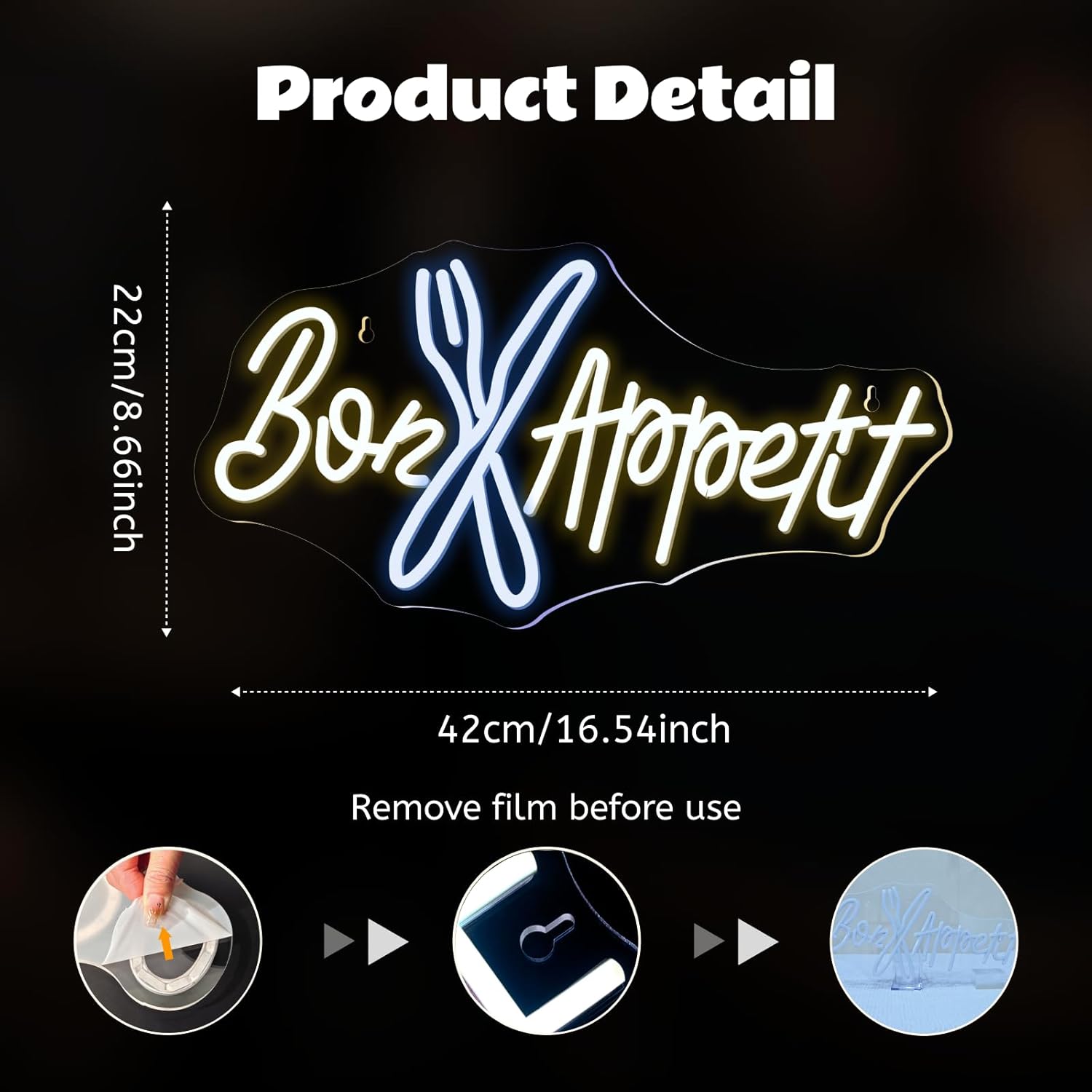 Bon Appétit Neon Sign Good App – Commercial Kitchen Ideas recenzja i cena