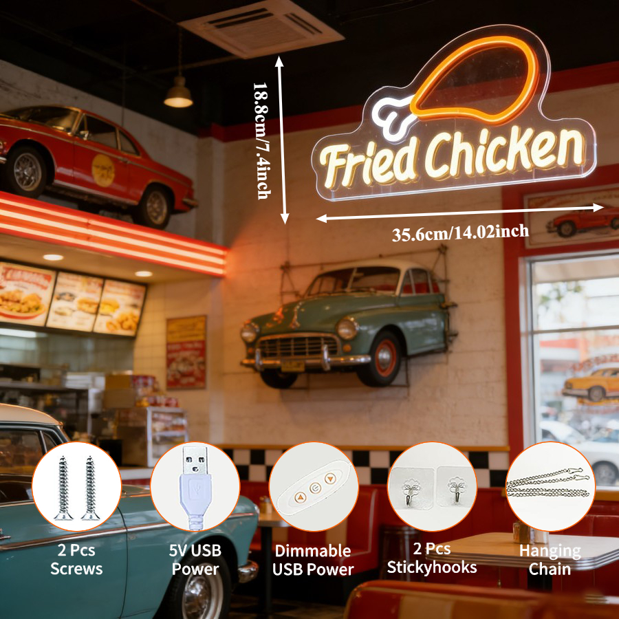 Fried Chicken LED Neon Sign fo – Commercial Kitchen Ideas recenzja i cena